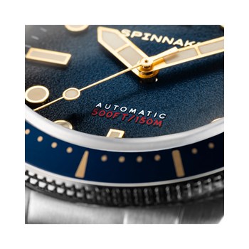 Montre homme automatique japonais Spinnaker - Bracelet acier inoxydable - 3 aiguilles avec date, lunette tournante