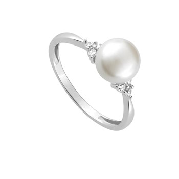 Bague perle femme - Oxyde de zirconium - Argent 925
