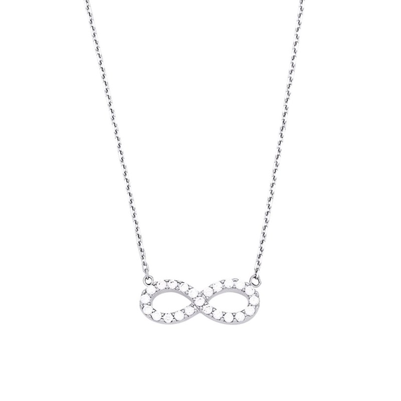 Collier Femme - Infini - Oxyde de zirconium - Argent 925 - Longueur : 42 cm