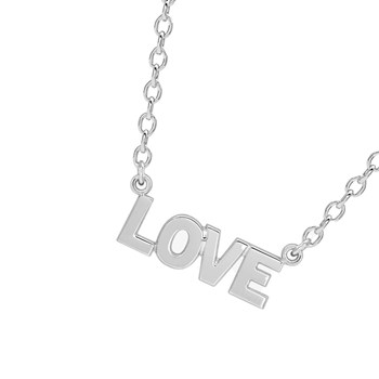 Collier love Femme - Argent 925 - Longueur : 42 cm
