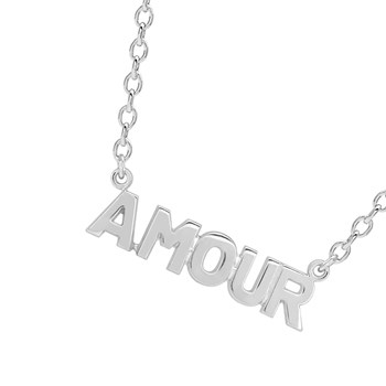 Collier amour Femme - Argent 925 - Longueur : 42 cm
