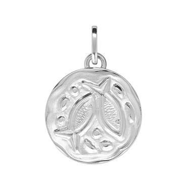 Pendentif mixte - Argent 925 - Signe Astrologique - Poissons