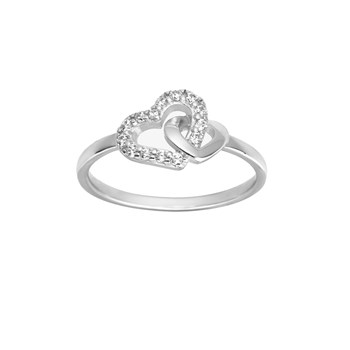 Bague coeur femme - Argent 925 - Oxyde de zirconium