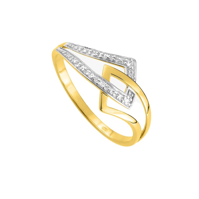 Bague Femme - Or 9 Carats - Diamant 0,01 Carats - vue 2