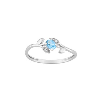 Bague Femme - Topaze et Oxyde de zirconium - Or 9 Carats