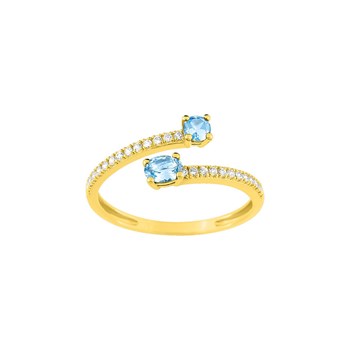 Bague Femme - Topaze - Oxyde de zirconium - Or 9 Carats