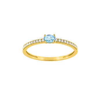 Bague Femme - Topaze - Oxyde de zirconium - Or 9 Carats
