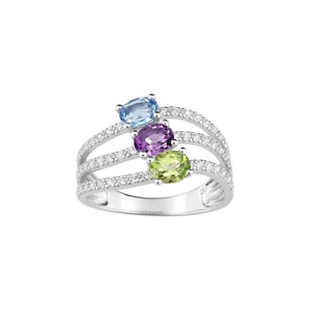 Bague femme - Oxyde de zirconium - Or 9 Carats