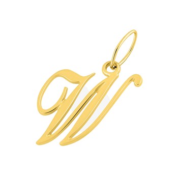 Pendentif initiale W - Or 18 Carats