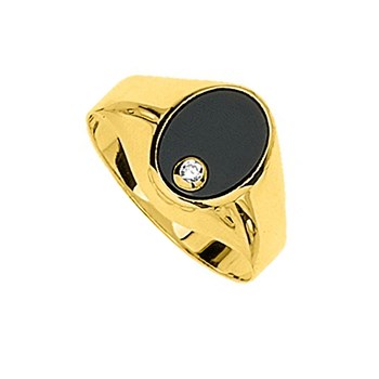 Chevalière homme - onyx - Or 18 Carats