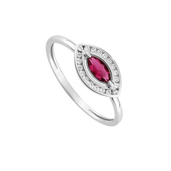 Bague Femme - Rubis - Oxyde de zirconium - Or 18 Carats