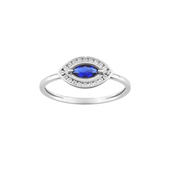 Bague Femme - Saphir - Oxyde de zirconium - Or 18 Carats