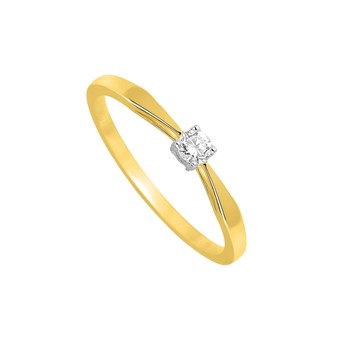 Bague Femme - Or 18 Carats - Diamant 0,1 Carats