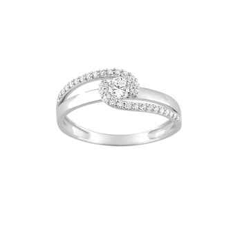 Bague femme - Oxyde de zirconium - Or 18 Carats