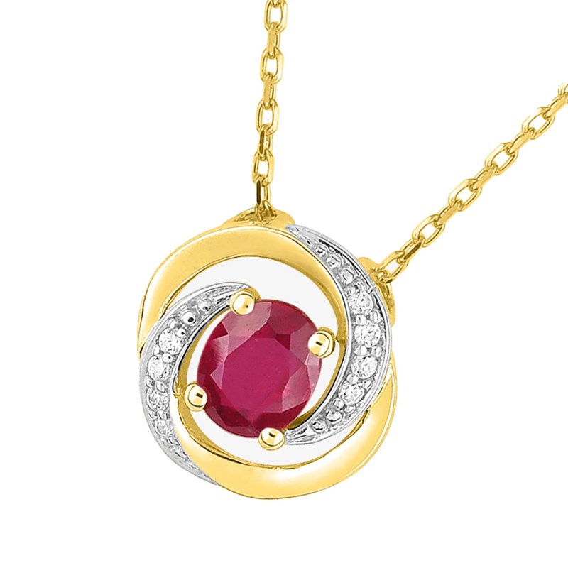 Collier Femme - rubis - Or 18 Carats - Longueur : 42 cm - vue 2