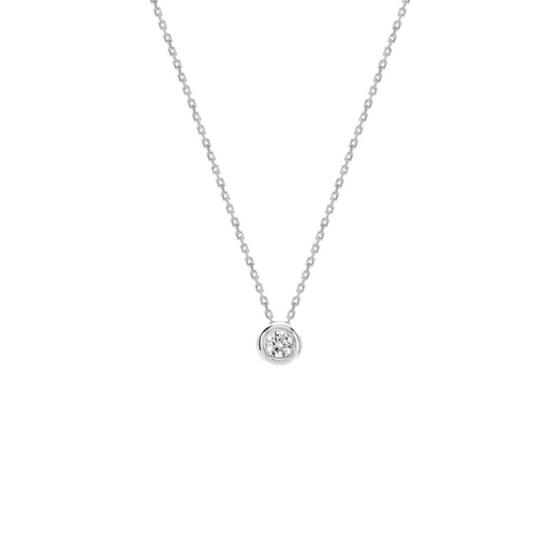 Collier Femme - Or 18 Carats - Diamant 0,14 Carats - Longueur : 42 cm