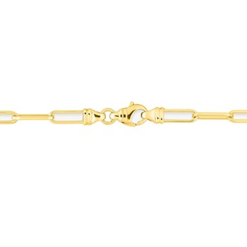 Bracelet Mixte 18 cm - Forçat carré - Or 18 Carats - Largeur 3.8 mm