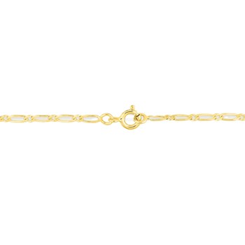 Bracelet Mixte 18 cm - Cheval alterné - Or 18 Carats - Largeur 2.5 mm