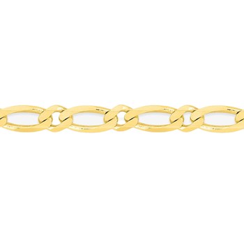 Bracelet Mixte 18 cm - Cheval alterné - Or 18 Carats - Largeur 3 mm