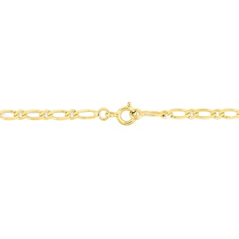 Bracelet Mixte 18 cm - Cheval alterné - Or 18 Carats - Largeur 3 mm