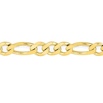 Bracelet Mixte 18 cm - Cheval alterné - Or 18 Carats - Largeur 4 mm