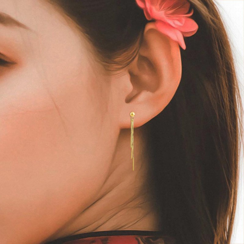 Boucles d'oreilles pendantes femme - Or 9 Carats - vue 3