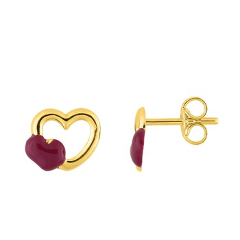 Boucles d'oreilles enfant - Or 9 Carats - Coeur