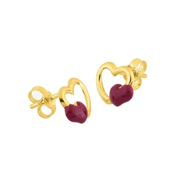 Boucles d'oreilles enfant - Or 9 Carats - Coeur