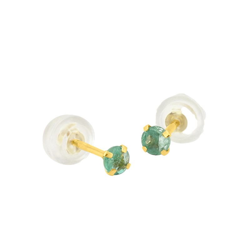 Boucles d'oreilles femme - émeraude - Or 9 Carats - vue 2