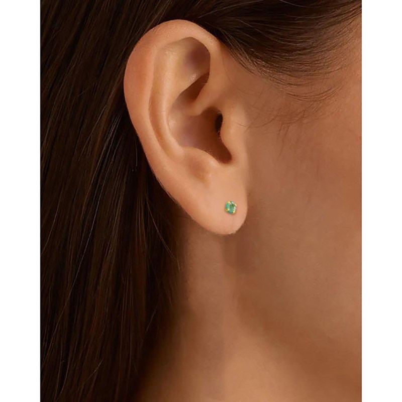 Boucles d'oreilles femme - émeraude - Or 9 Carats - vue 3