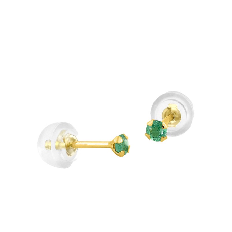 Boucles d'oreilles femme - émeraude - Or 9 Carats - vue 2