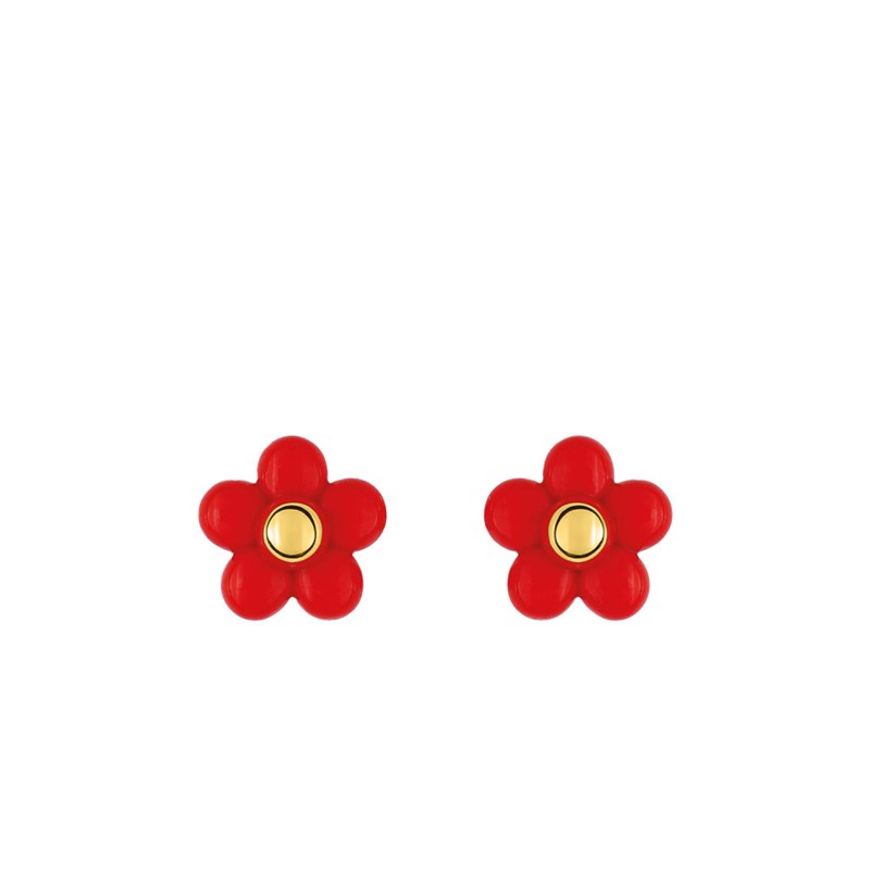 Boucles d'oreilles enfant - Or 9 Carats - Fleur