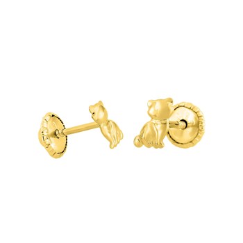 Boucles d'oreilles enfant - Or 9 Carats - Chat