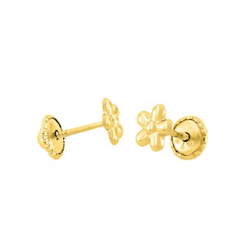 Boucles d'oreilles enfant - Or 9 Carats - Fleur