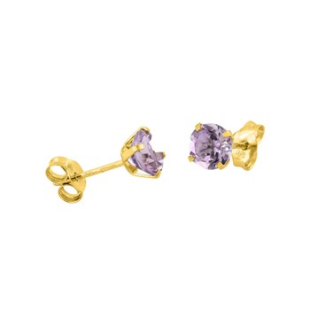 Boucles d'oreilles enfant - améthyste - Or 9 Carats