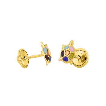 Boucles d'oreilles enfant - Or 9 Carats - Tortue