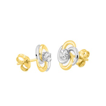Boucles d'oreilles femme - Oxyde de zirconium - Or 9 Carats