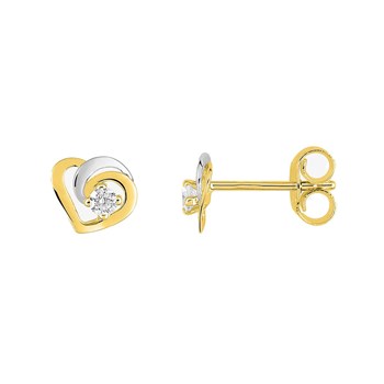 Boucles d'oreilles femme - Oxyde de zirconium - Or 9 Carats
