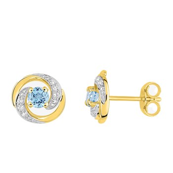 Boucles d'oreilles femme - topaze - Or 9 Carats