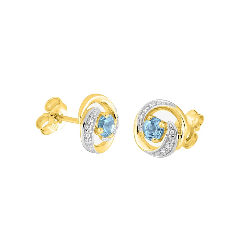 Boucles d'oreilles femme - topaze - Or 9 Carats - vue 2