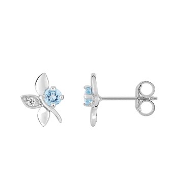 Boucles d'oreilles femme - topaze - Or 9 Carats