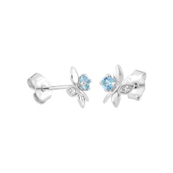 Boucles d'oreilles femme - topaze - Or 9 Carats