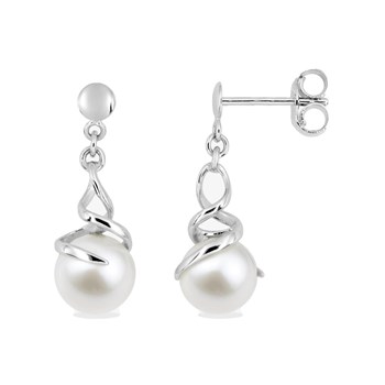 Boucles d'oreilles femme - perle - Or 9 Carats