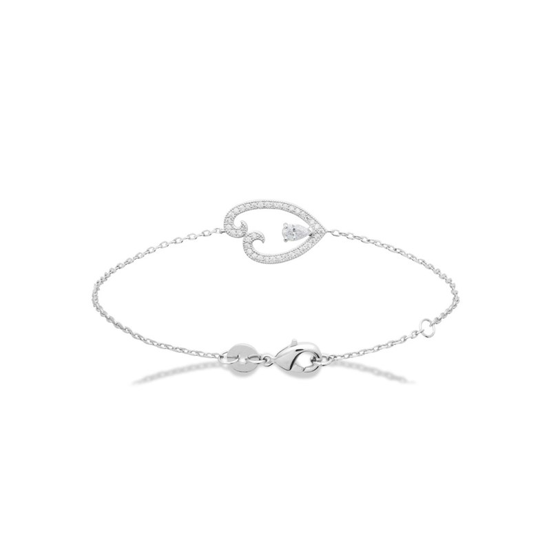 Bracelet Femme - Argent 925 - Oxyde de zirconium - Longueur : 18 cm