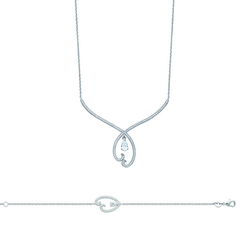 Bracelet Femme - Argent 925 - Oxyde de zirconium - Longueur : 18 cm - vue 3