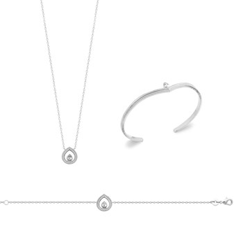 Bracelet Femme - Argent 925 - Oxyde de zirconium - Longueur : 18 cm