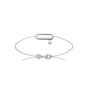 Bracelet Femme - Argent 925 - Oxyde de zirconium - Longueur : 18 cm