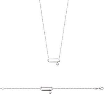 Bracelet Femme - Argent 925 - Oxyde de zirconium - Longueur : 18 cm