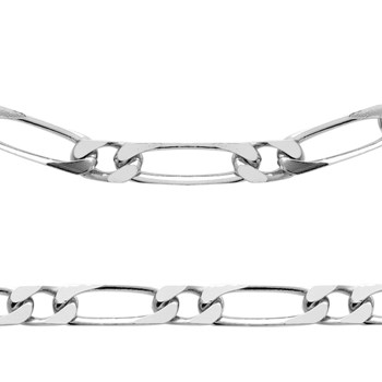 Chaine Homme - Argent 925 - Cheval alternée 1+1 - Largeur : 5 mm - Longueur : 50 cm