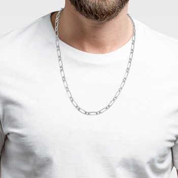 Chaine Homme - Argent 925 - Cheval alternée 1+1 - Largeur : 5 mm - Longueur : 50 cm